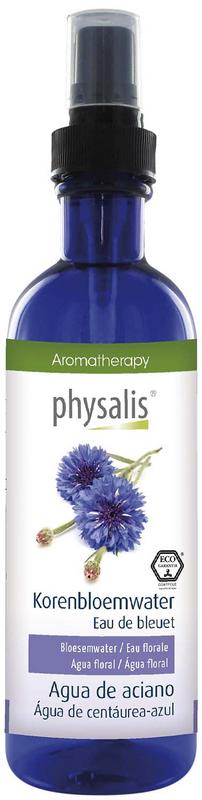 Physalis Korenbloemwater bio gezichtverzorging in 200ml bottle, close-up of the product with label details.