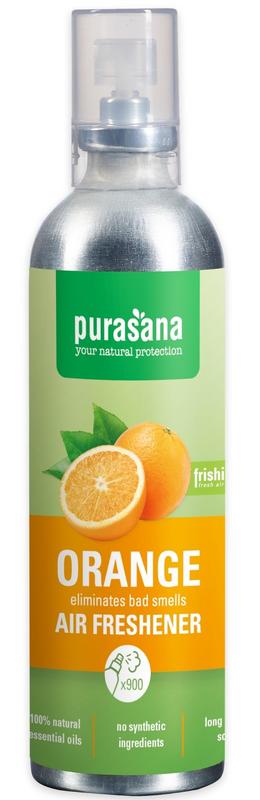 Purasana Frishi orange huisparfum luchtverfrisser in 100ml spray bottle, fresh citrus scent for home freshness