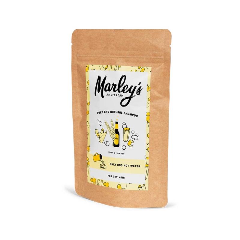 Marley's Amsterdam Haarverzorging droog haar shampoo met bier en wierook, 50 ml, in een handige fles.