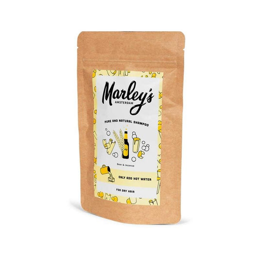 Marley's Amsterdam Haarverzorging droog haar shampoo met bier en wierook, 50 ml, in een handige fles.