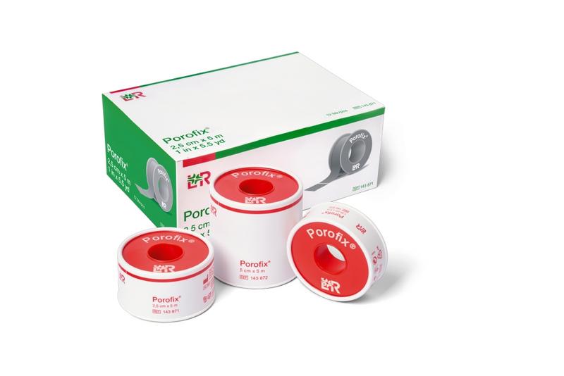Porofix latex-free Hechtpleister tape, 5m x 1.25cm, adhesive bandage for wound care, in a single pack