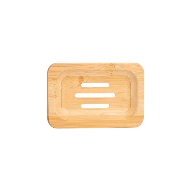 Blokzeep Bamboe zeephouder rechthoek voor badkamer en toilet, natuurlijke bamboe design, geschikt voor zeepblok of stuk.