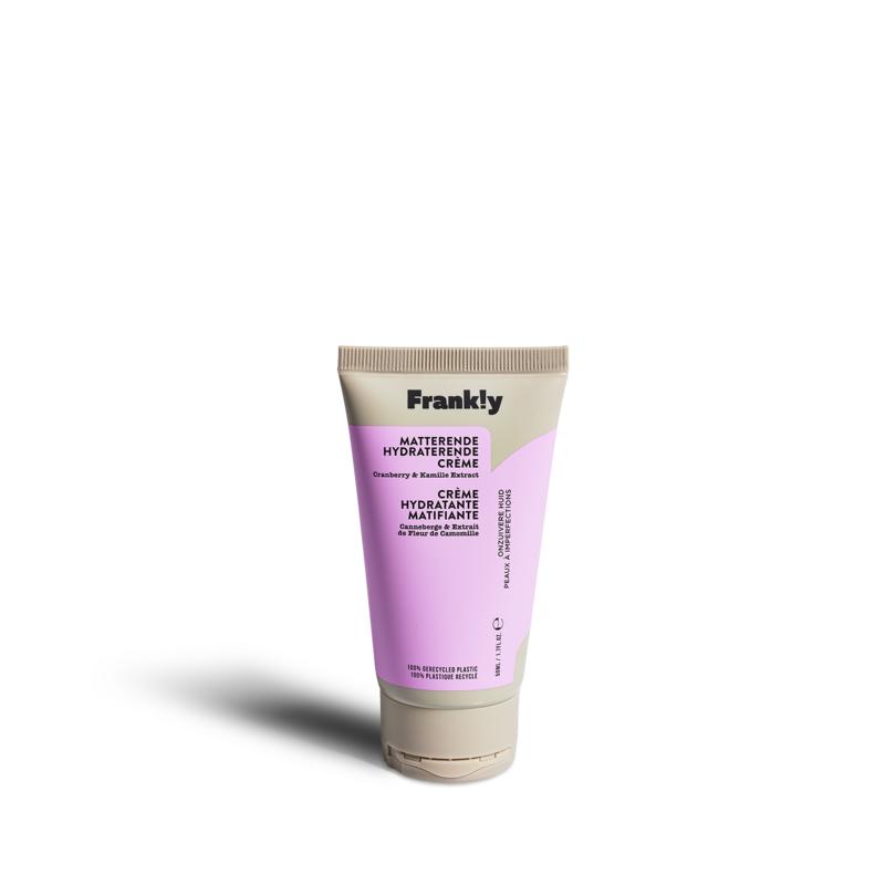 Frankly hydrating face cream for oily skin in 50ml jar, nourishing and moisturizing daily facial skincare product.