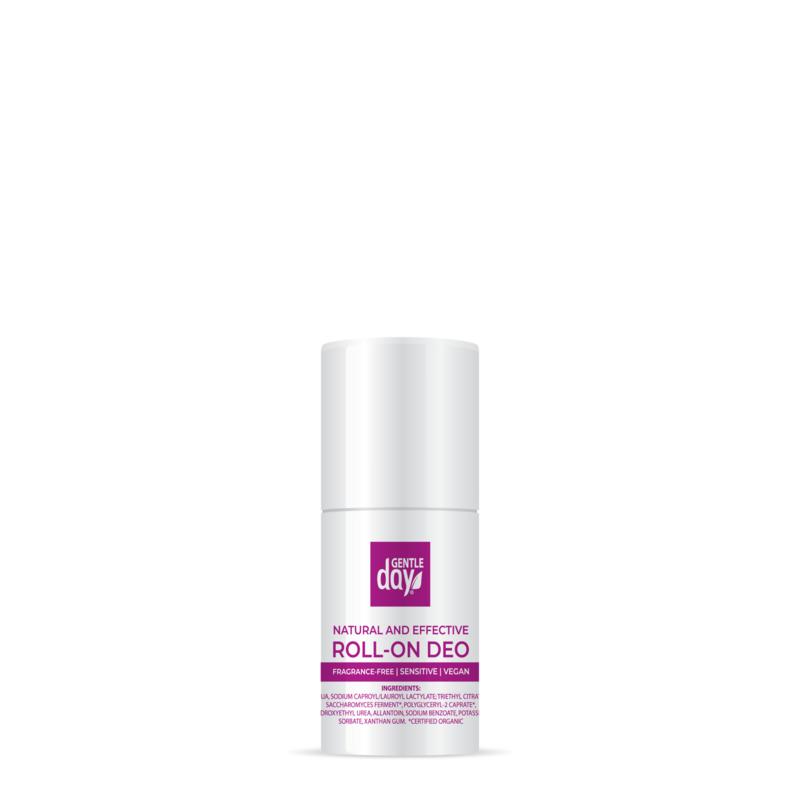 Gentle Day natuurlijke deodorant in 50ml container, lightweight and gentle for everyday use, with fresh scent and smooth application.