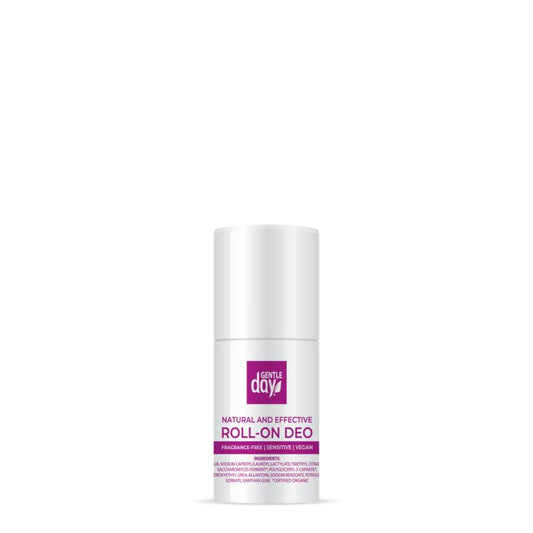 Gentle Day natuurlijke deodorant in 50ml container, lightweight and gentle for everyday use, with fresh scent and smooth application.