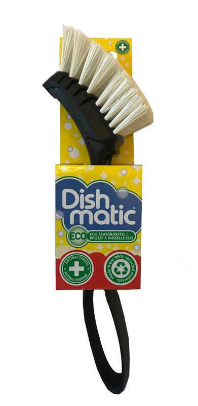 Dishmatic recycled kitchen dish brush with ergonomic handle, shown in image 281497.