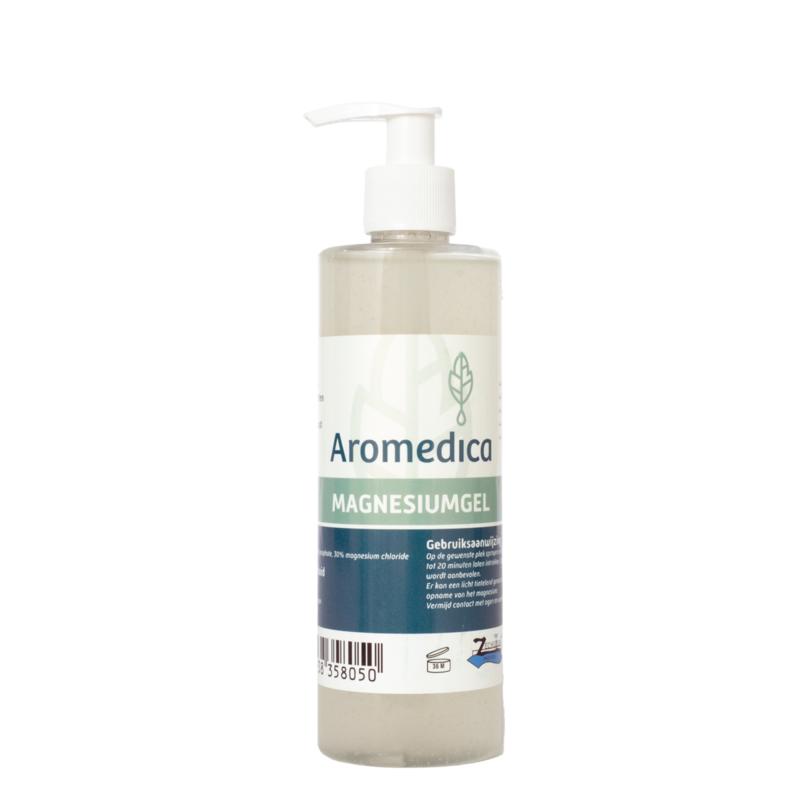 Aromedica Magnesium gel in 300ml pump bottle, body care product for muscle relaxation and soothing skin.