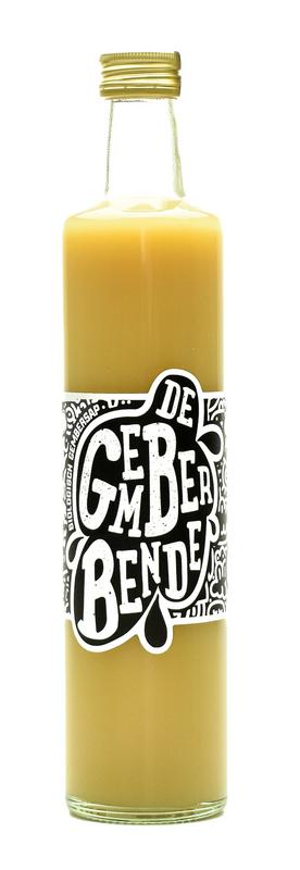 Vitiv De Gemberbende organic ginger juice in 500ml bottle, natural ginger drink with fresh ginger root visible in the image.