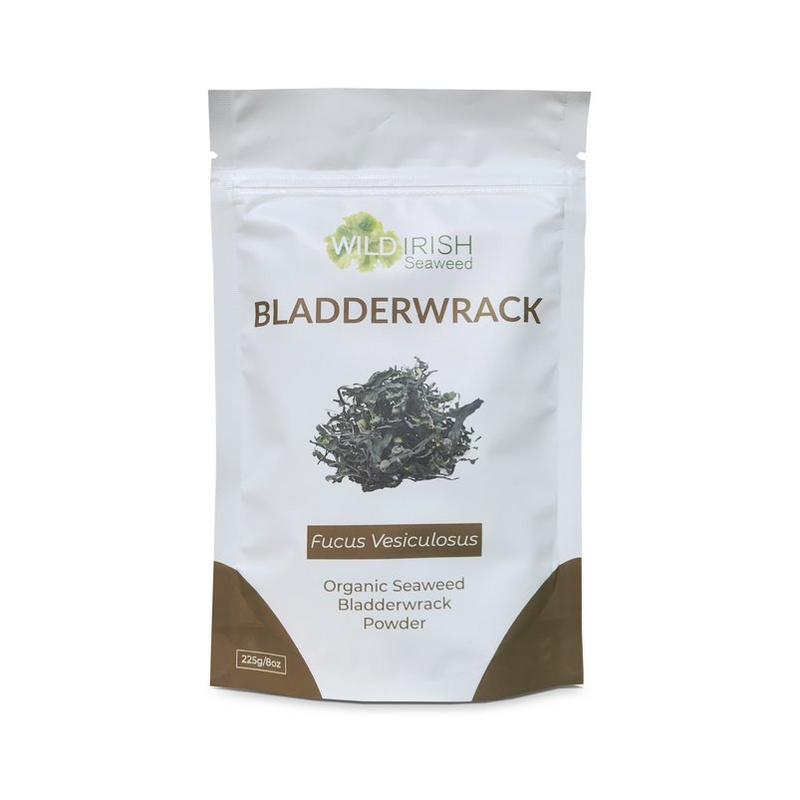 Wild Irish Wild Irish Blaaswier poeder bio, 225g, organic herbal powder in a clear jar with a white lid.