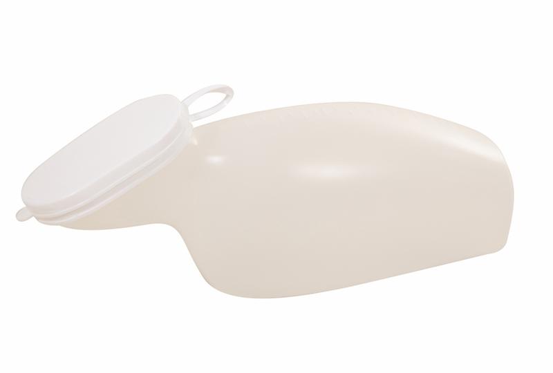 Transparent Comfort Urinaal for women, 1000ml capacity, medical catheter and urinal for female use.