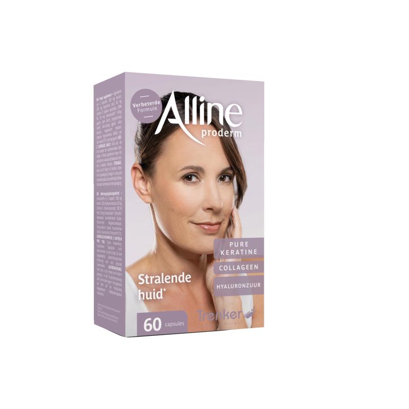 Trenker Alline Proderm capsules, dietary supplement with 60 capsules, natural herbal and nutritional support, bottle shown