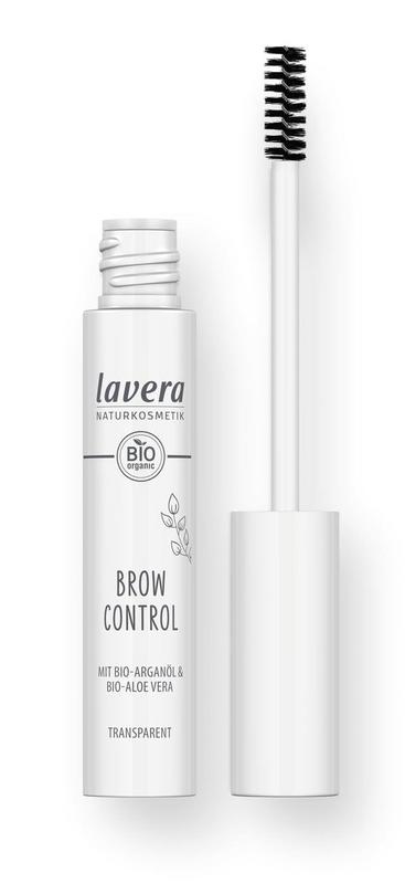 Lavera Brow Control transparent brow gel in 8.5ml tube, natural makeup product for shaping and setting eyebrows