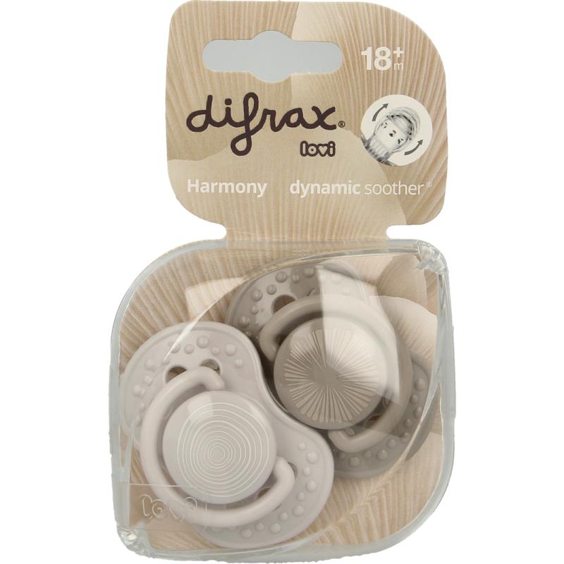 Difrax Lovi fopspeen for children 20+ months, soft silicone nipple, assorted colors, designed for comfort and safety.