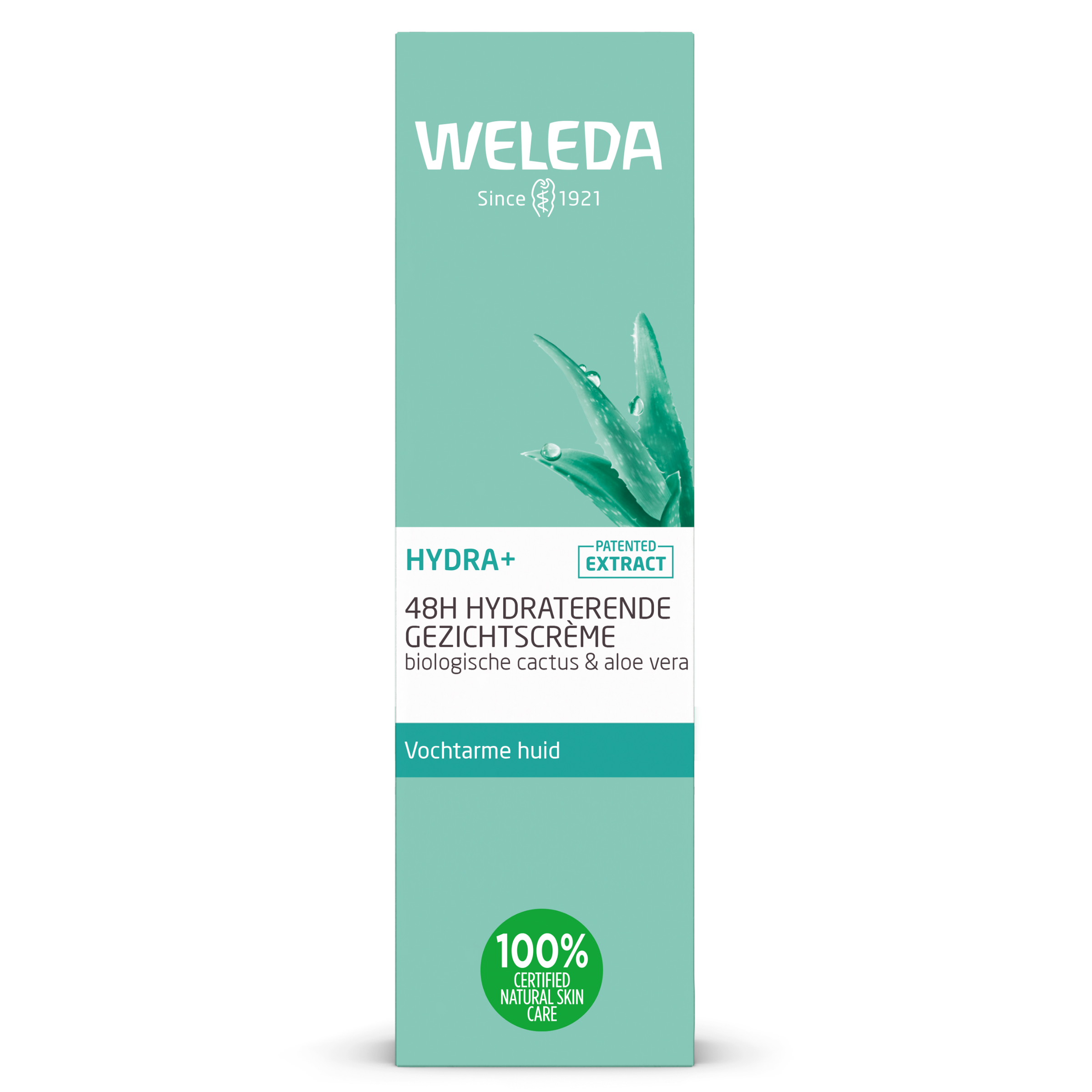 Weleda Hydra+ 48h hydrating face cream in a 30ml jar, nourishing facial moisturizer for daily hydration.