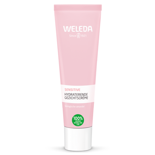 Weleda Gezichtscreme Sensitive hydraterende gezichtsverzorgingscrème in 30ml jar, geschikt voor een gevoelige huid