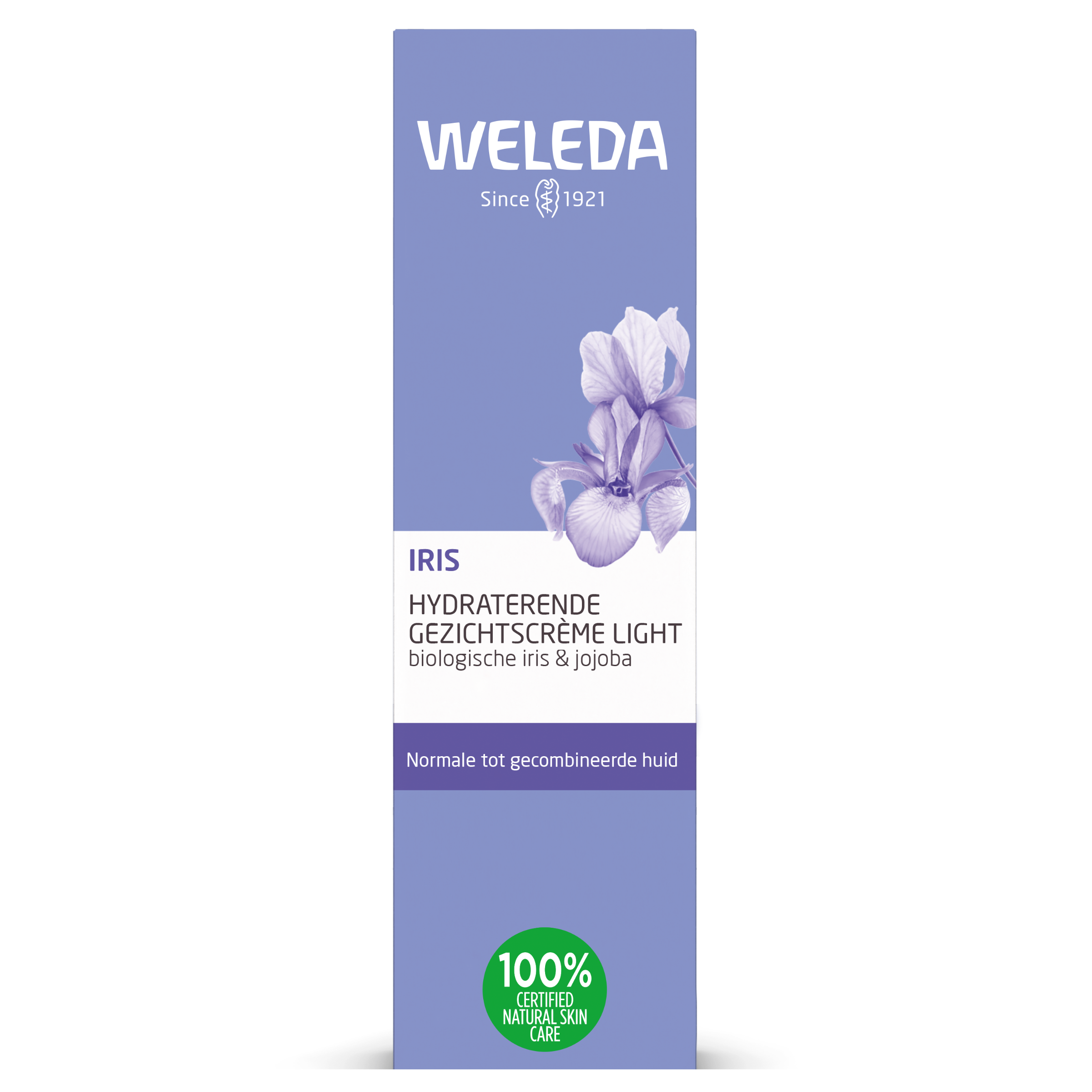 Weleda Iris Hydraterende Dagcreme Light in 30ml jar, facial moisturizer for sensitive skin, with natural iris extract.