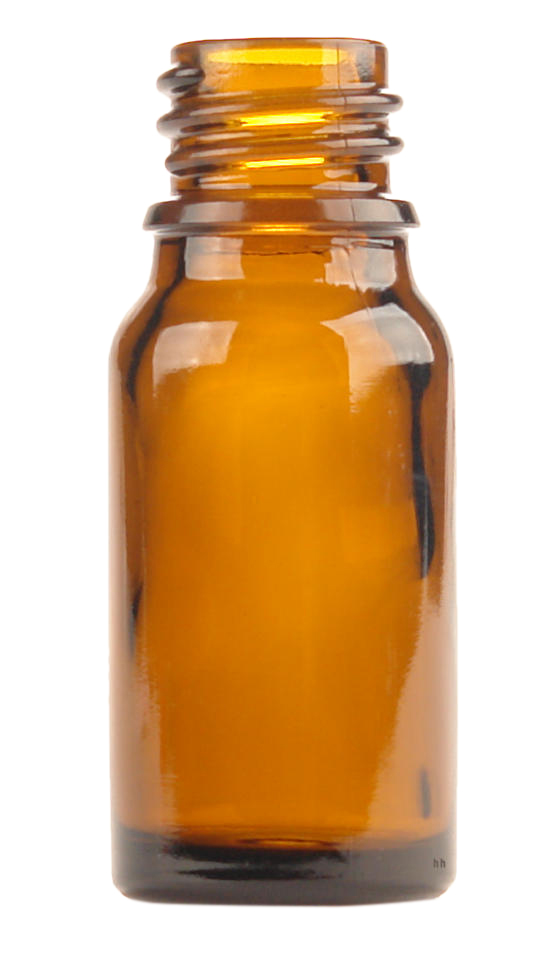 Amber glass bottles, Helios Holland Holland Flesje Glas 10ml, 10-pack, used for packaging liquids or cosmetics.