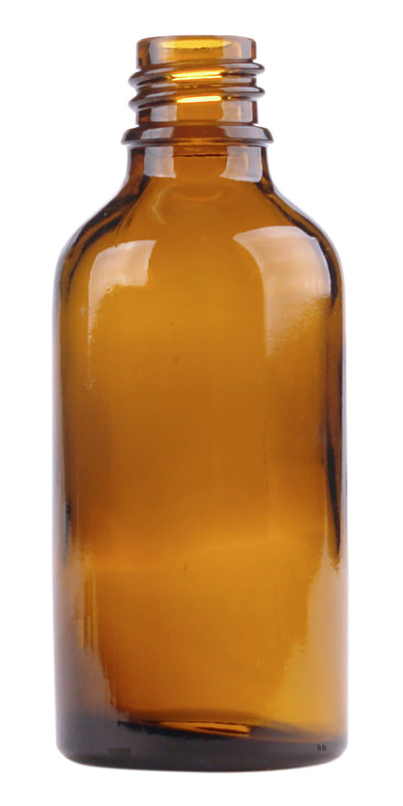 Set of 5 amber 50ml glass bottles from Helios Holland for packaging or storage purposes.