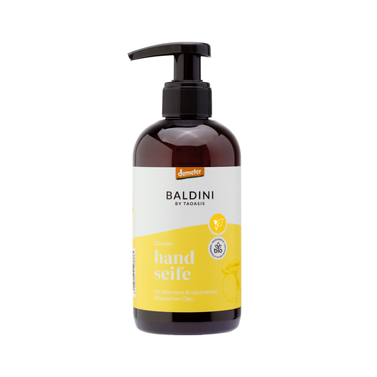 Baldini citrus hand soap bottle, 250ml, for hand care with a citrus scent and moisturizing formula.