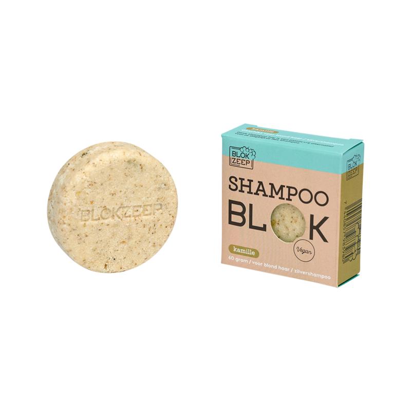 Blokzeep kamille shampoobar for hair care, 60g, natural soap bar with chamomile for gentle cleansing