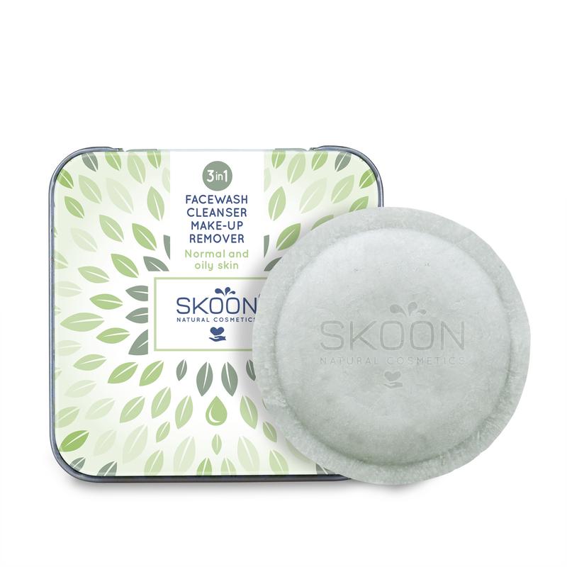 Skoon cleansing bar for normal oil skin, 50g, facial skincare product with a natural soap bar appearance.