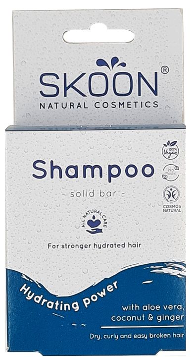 Skoon Hydra Power solid shampoo bar for hair care, 90 grams, with natural ingredients and hydrating formula for healthy hair.