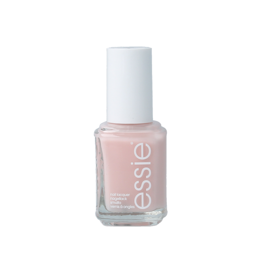 Essie Vanity Fairest make-up product in 13.5ml container with a sleek, clear bottle and white cap, showcasing the brand's elegance.