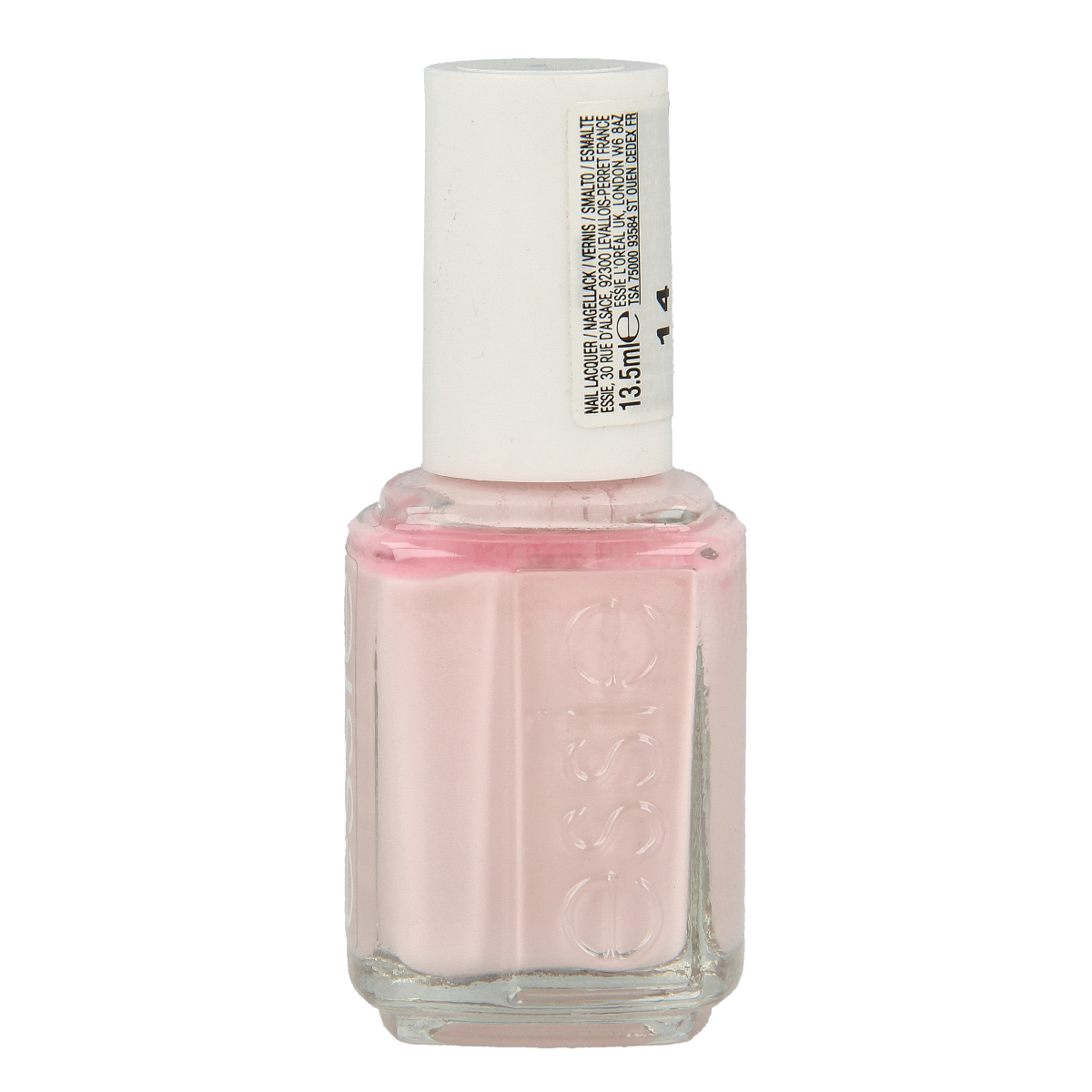 Essie Fiji nail polish bottle showing light pastel pink color, 13.5 ml makeup product for manicures and pedicures.