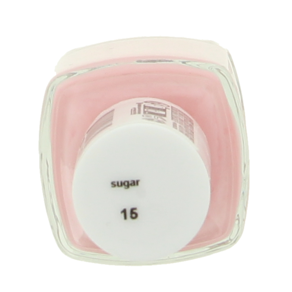 Essie Sugar Daddy nail polish bottle, 13.5 ml, with a clear cap and soft pink shade, for a stylish makeup look.