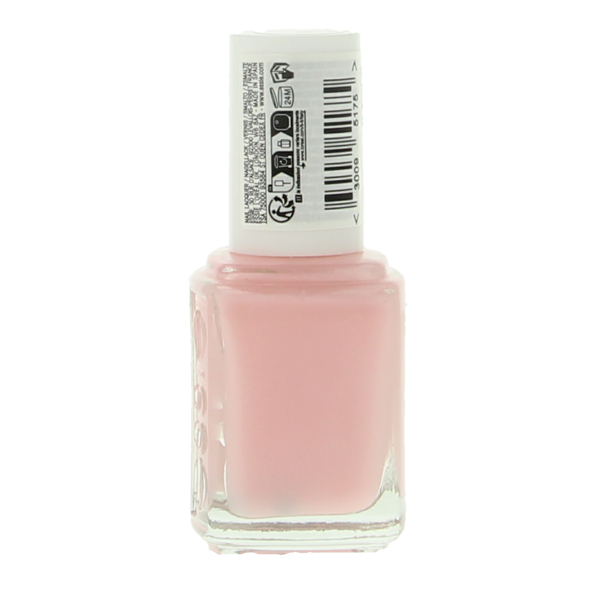 Essie Sugar Daddy nail polish bottle, 13.5ml, showcasing light beige nude color for makeup and nail care.