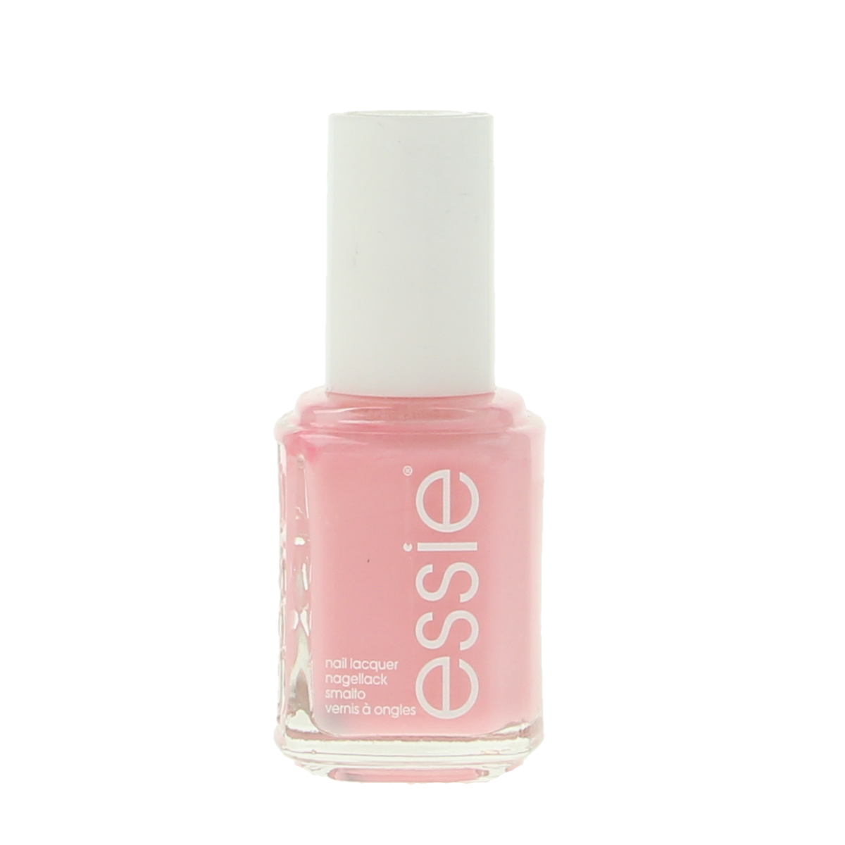 Essie Muchi Muchi nail polish bottle, 13.50ml, showcasing a soft pink make-up nail color with brand logo.