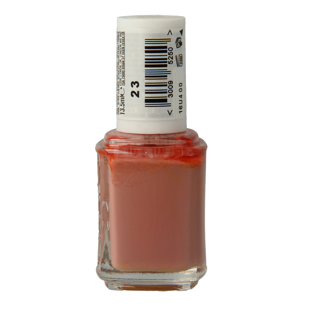 Essie Eternal Optimist nail polish bottle, 13.5ml, with bright green color and Essie makeup branding visible.