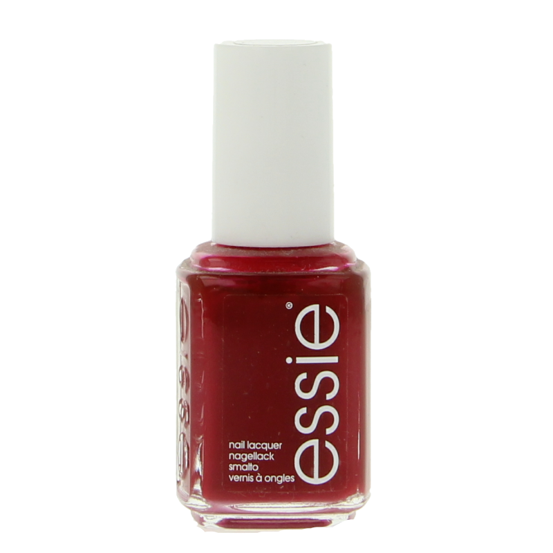 Essie A List nail polish bottle with 13.5ml capacity, featuring a sleek black cap and clear label, on a white background.