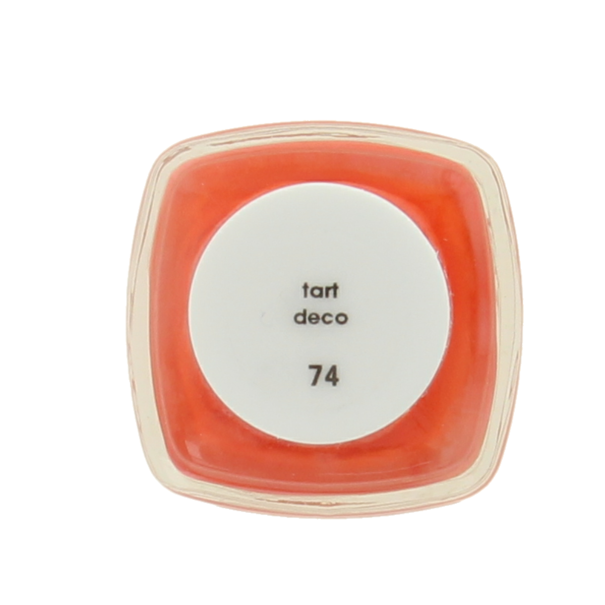 Essie Tart Deco nail polish bottle with 13.5ml size, showcasing its vibrant coral-orange shade for make-up and nail art.