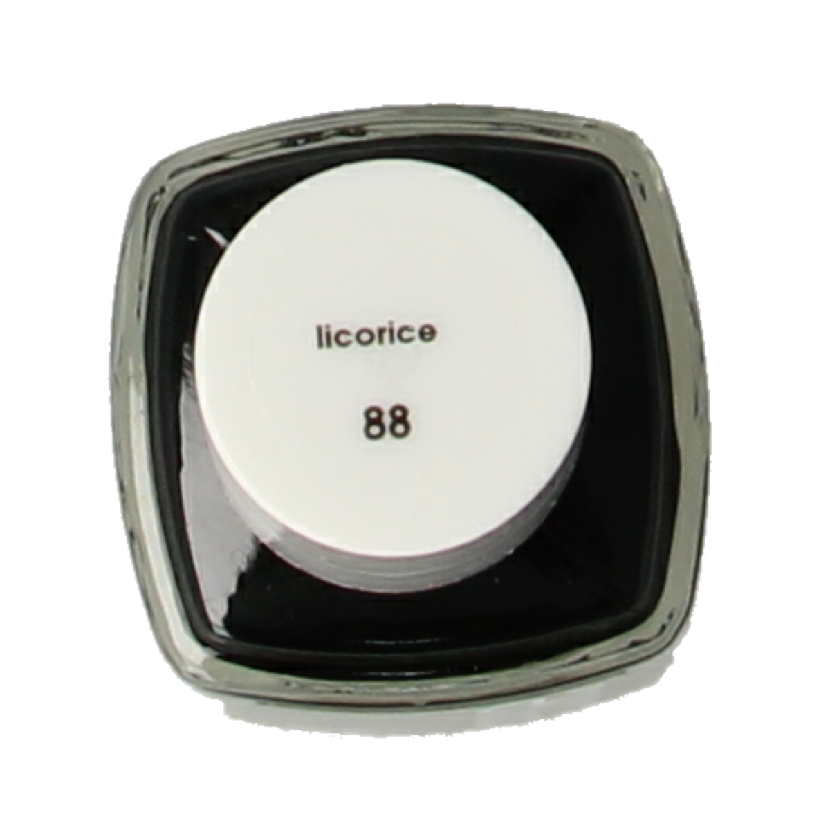 Essie 88 Licorice make-up product in 13.5ml container, featuring a sleek black design and clear label on the bottle.