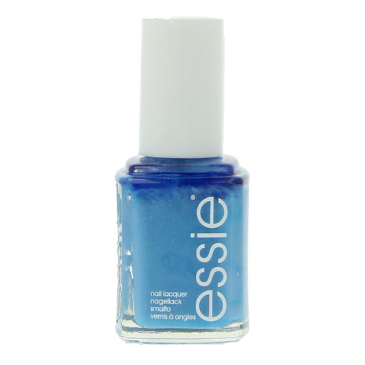 Essie Bikini So Teeny nail polish bottle, 13.50ml, with bright turquoise color and label visible.