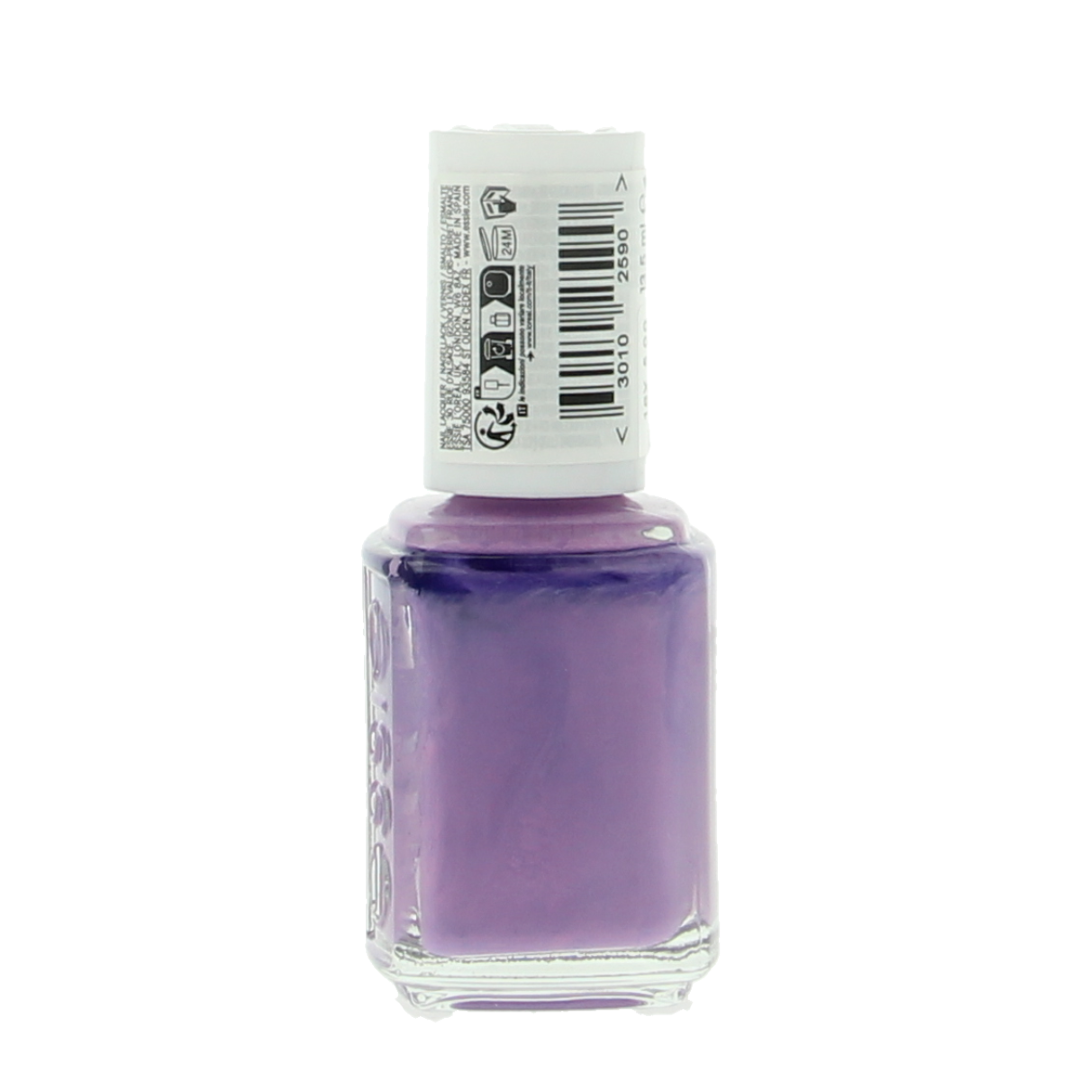 Essie Play Date nail polish bottle with pink cap and label, 13.5 ml, showcasing vibrant pastel pink color.
