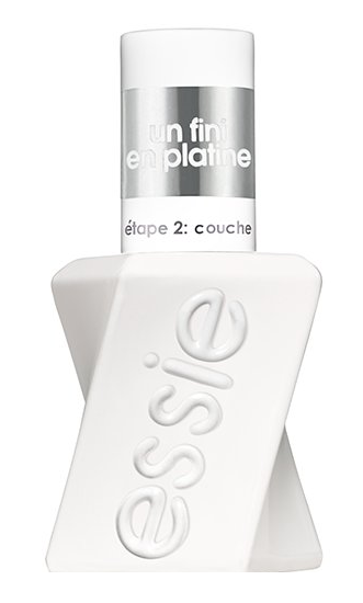 Essie Gel Couture top coat bottle, 13.5ml, with clear cap and label, designed for long-lasting gel nail polish finish.