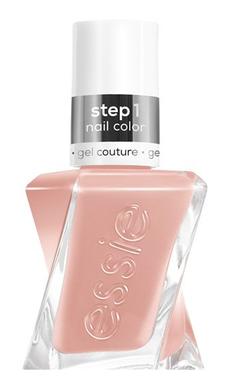 Essie Gel Couture 504 of Corset nail polish bottle, 13.5ml, with the vibrant purple shade visible in the image.