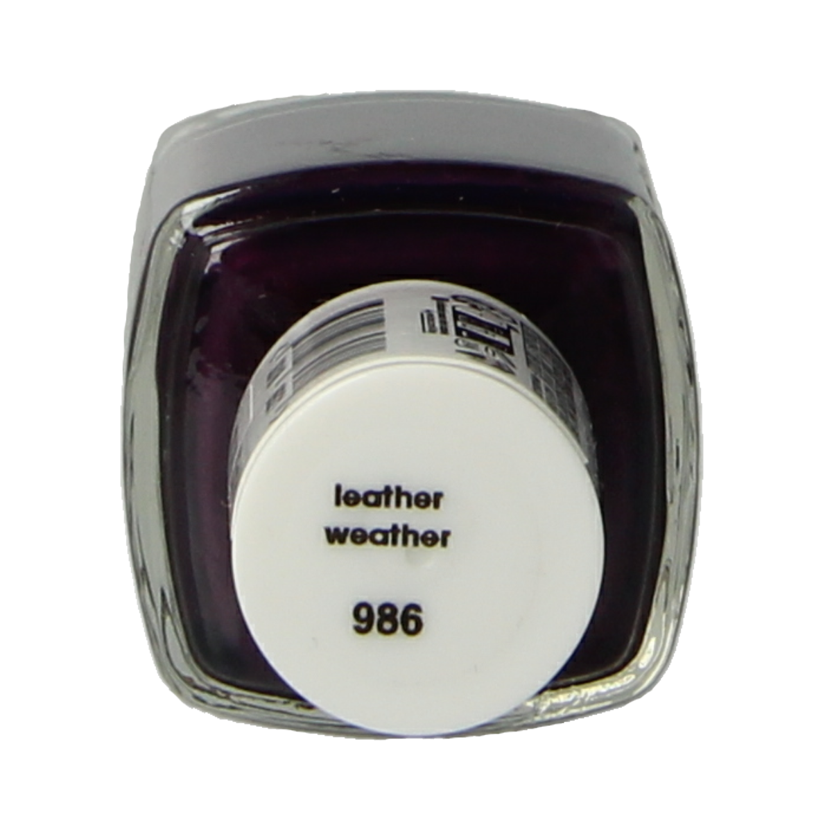 Essie Leather Wear fall 2024 makeup nail polish in 13.5ml bottle, with a sleek black cap and clear label, on a neutral background.