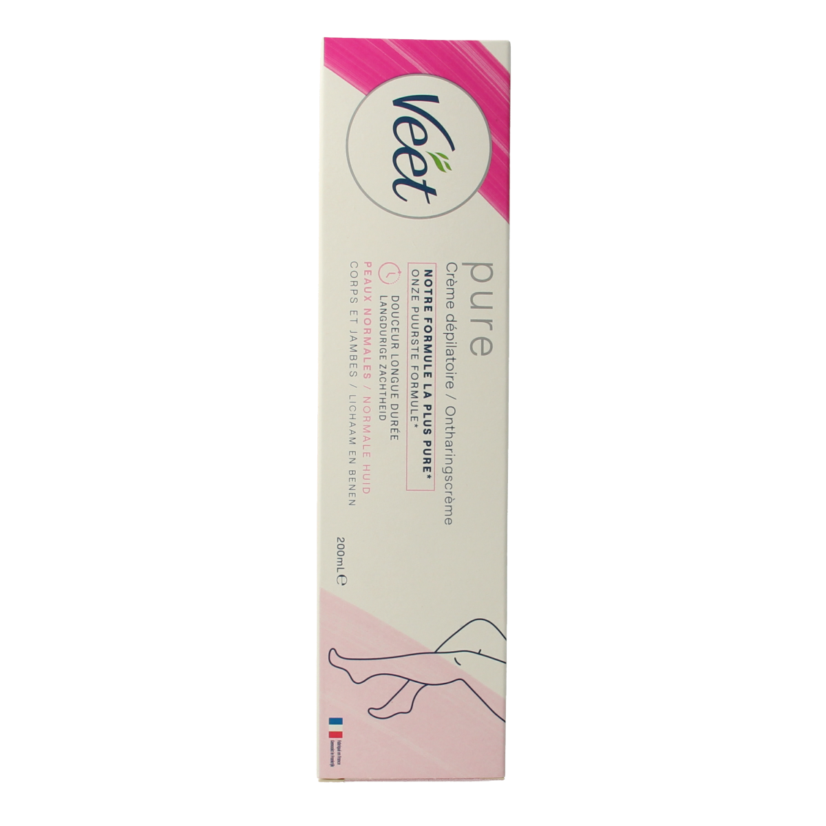 Veet Ontharingscreme voor normale huid, 200 ml, scheer- en ontharingscrème voor zachte, gladde huid.