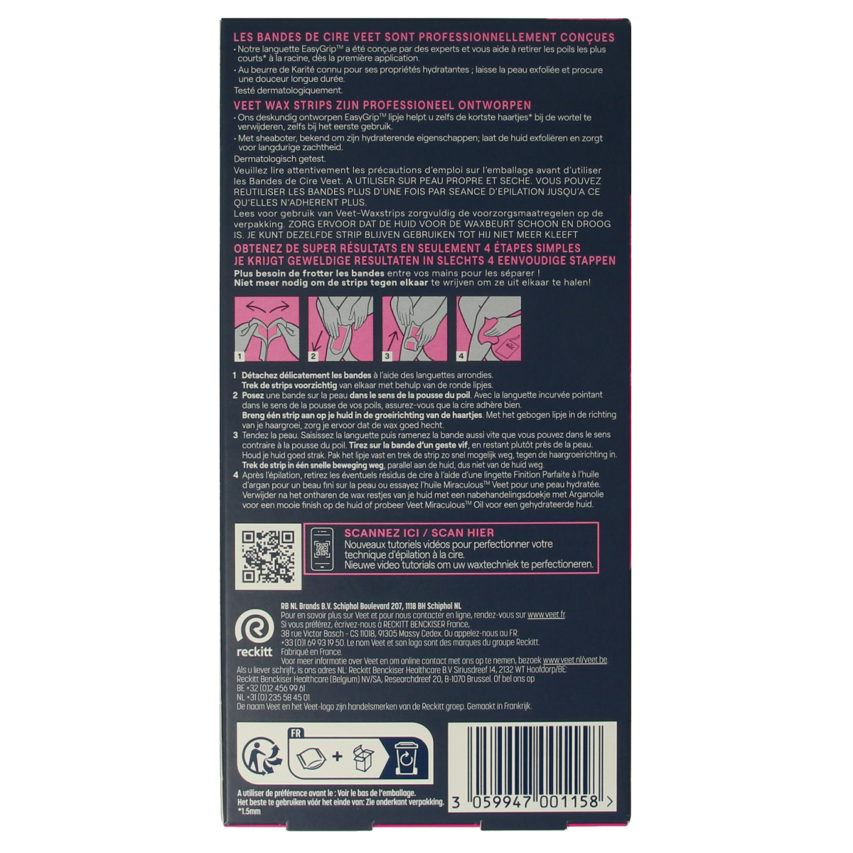 Veet Expert koude waxstrips voor normale huid, 20 stuks, ideaal voor ontharing zonder scheren in de scheren en ontharen categorie.