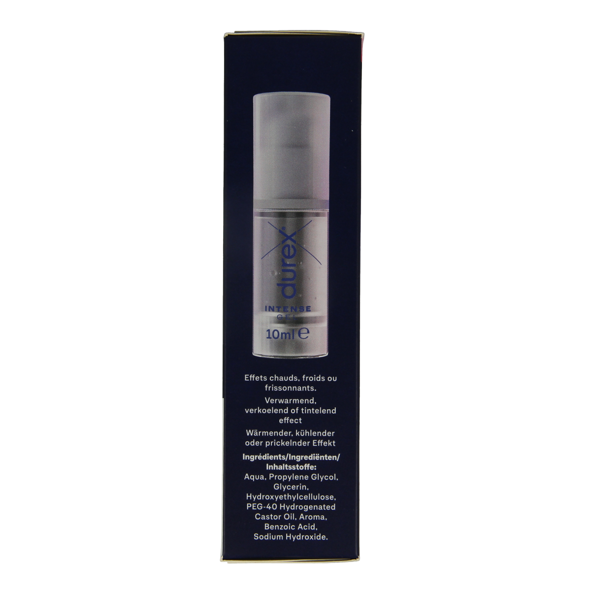 Durex Orgasm intense gel 10ml, a personal lubricant in a small tube with branding and clear product labeling.