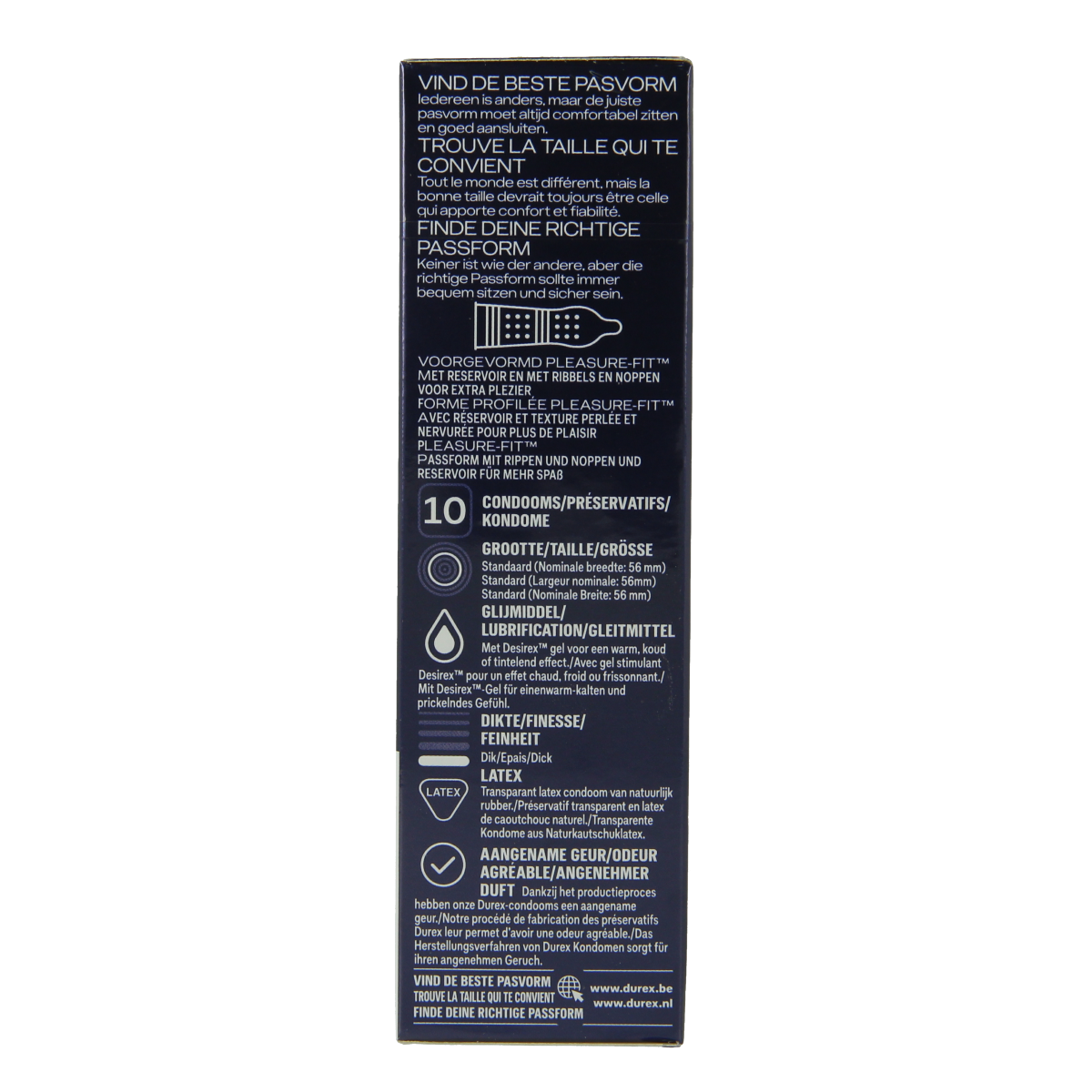 Durex Orgasm Intense condoms pack of 10, featuring textured design for enhanced pleasure and safety during intimacy.