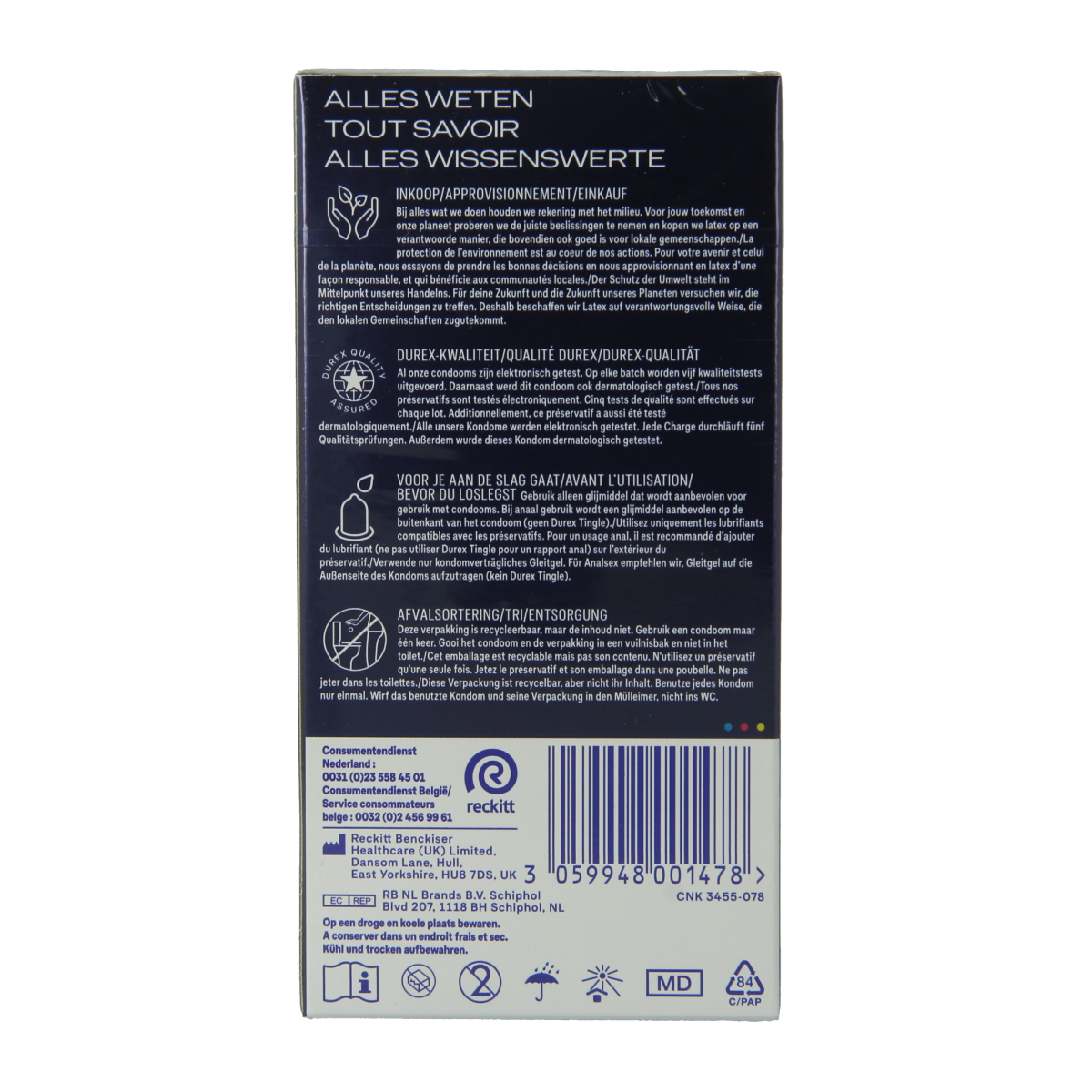 Durex Orgasm Intense condoms pack of 10, featuring textured design for increased pleasure and sensation.