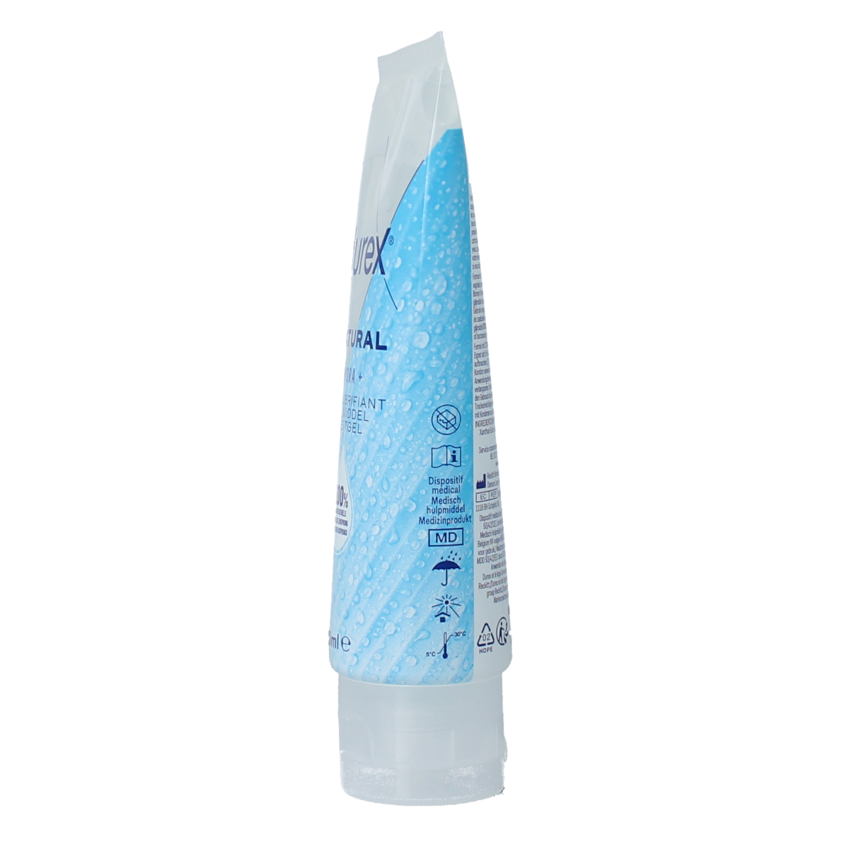 Durex Natural Gel Hydra+ lubricant in 100ml bottle, clear and smooth personal lubricant for intimate use.