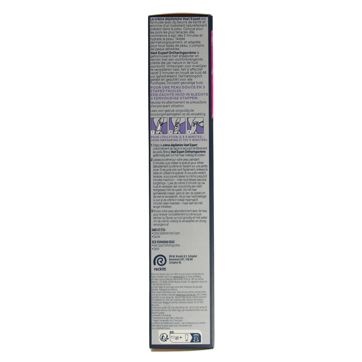 Veet Expert ontharingscrème voor benen, 200 ml, smooth skin, depilatory cream for legs, Veet brand product.