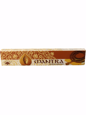 Green Tree Wierookstokjes mantra incense sticks in a 15 gram package, showing green packaging and incense sticks.