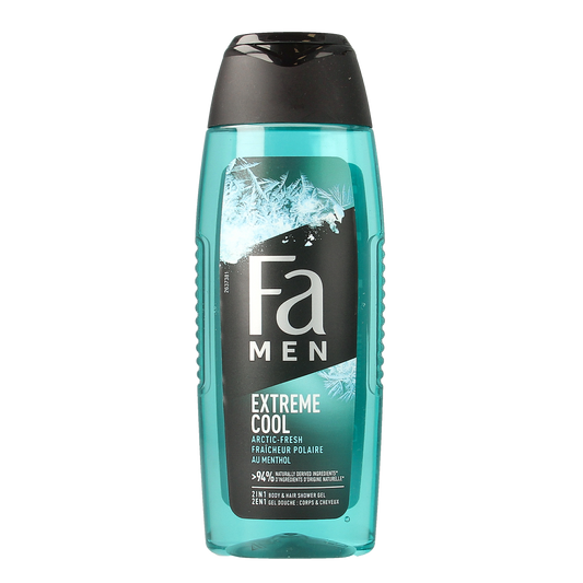 FA Men extra cool douche bottle, 250ml, with a sleek design and cooling effect, suitable for personal hygiene.