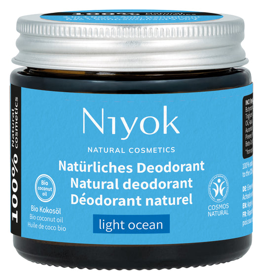Niyok Light Ocean deodorant antiperspirant spray in 40ml bottle, featuring a sleek design and ocean-inspired scent.